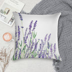 Purple Lavender Horizontal Watercolor Soft Short Plush Fabric Throw Pillow
