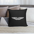 Aston Martin Logo on Carbon Background Soft Fade-Resistant Throw Pillow