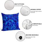 Cobalt Facets Soft Washable Throw Pillow