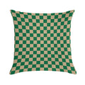 Tan Brown And Cadmium Green Checkerboard Soft Skin-Friendly Throw Pillow