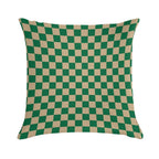Tan Brown And Cadmium Green Checkerboard Soft Skin-Friendly Throw Pillow