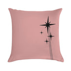 1950s Atomic Age Retro Starbursts in 50s Pink And Black Soft Warmth Comfort Throw Pillow