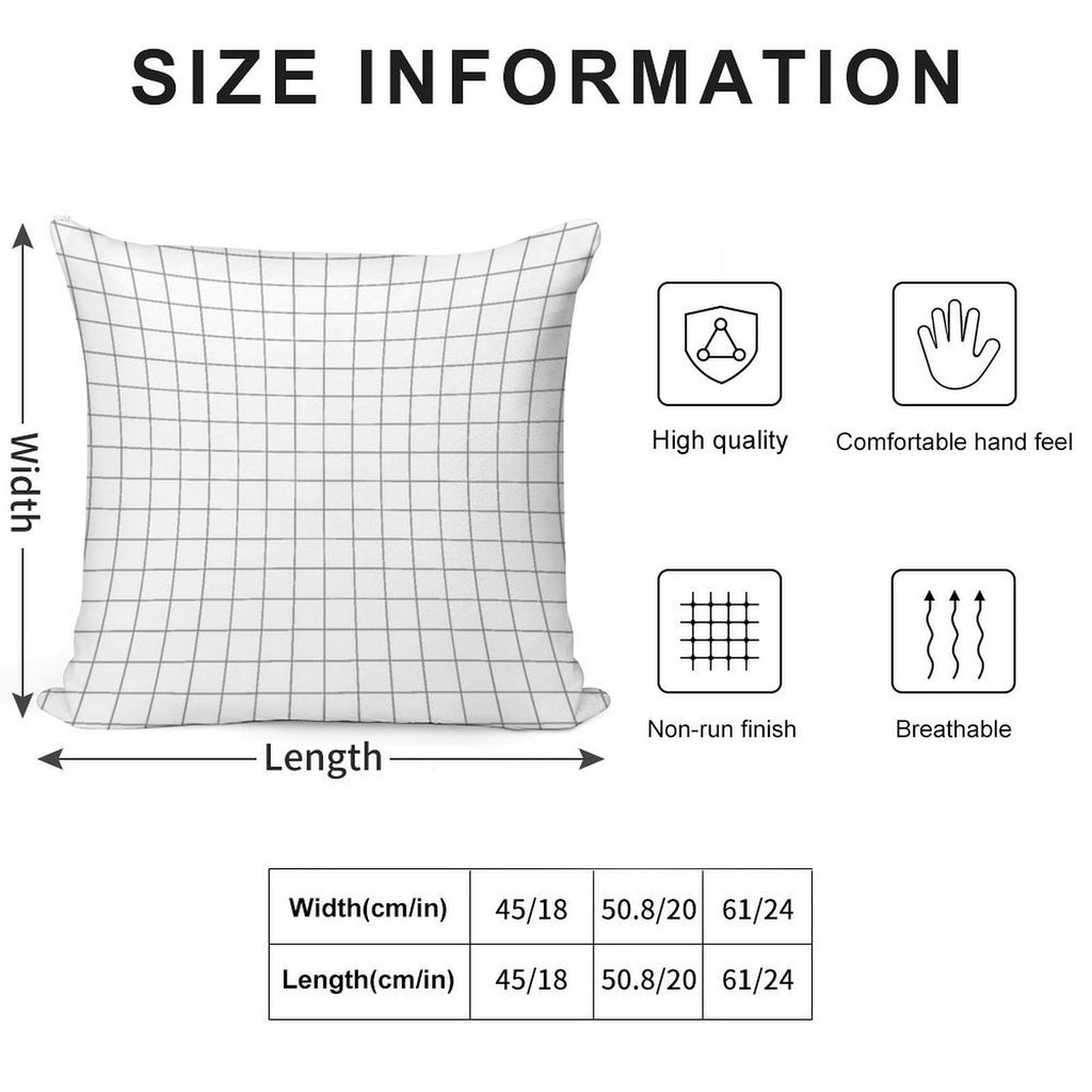 Grid White Gray Soft Luxury Feel Throw Pillow