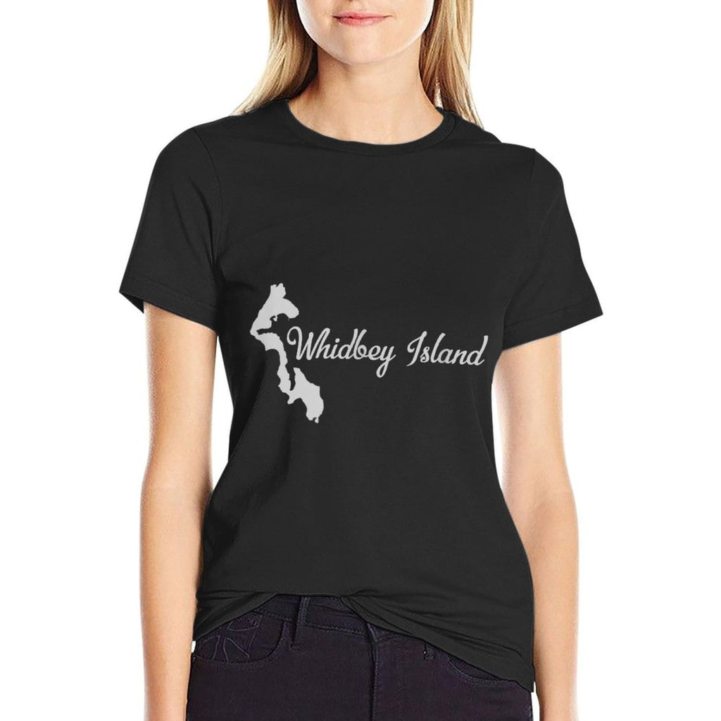 Whidbey Island T-shirt with Map  Vintage-inspired T-Shirt