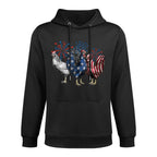 Patriotic Firework Red White Blue Chicken USA July 4th Adjustable Hood Hoodie