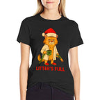 Litter’s Full Funny Christmas Cat Santa Claus Women Men  Affordable Price T-Shirt
