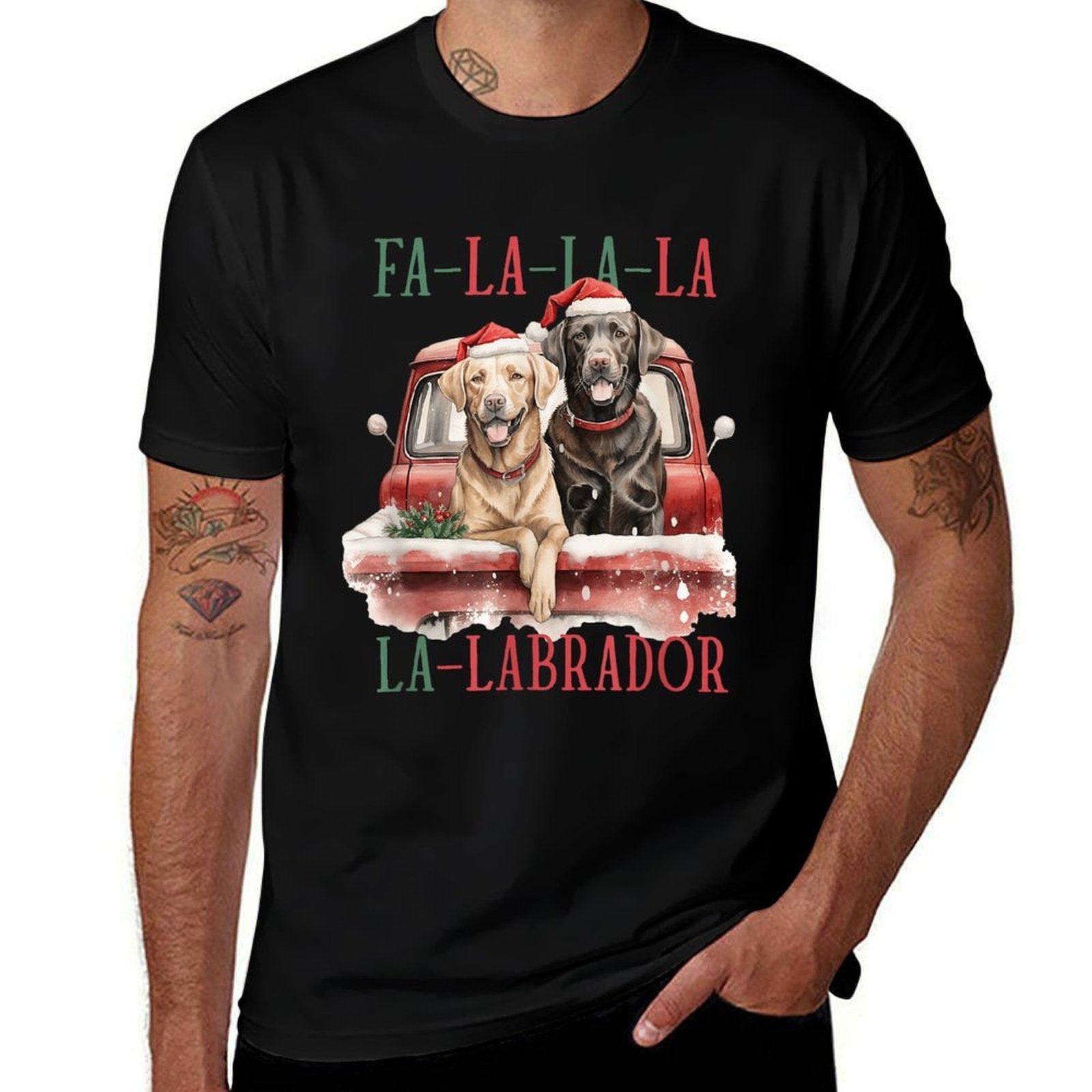 Fa La La Labrador Funny Christmas  Breathable T-Shirt