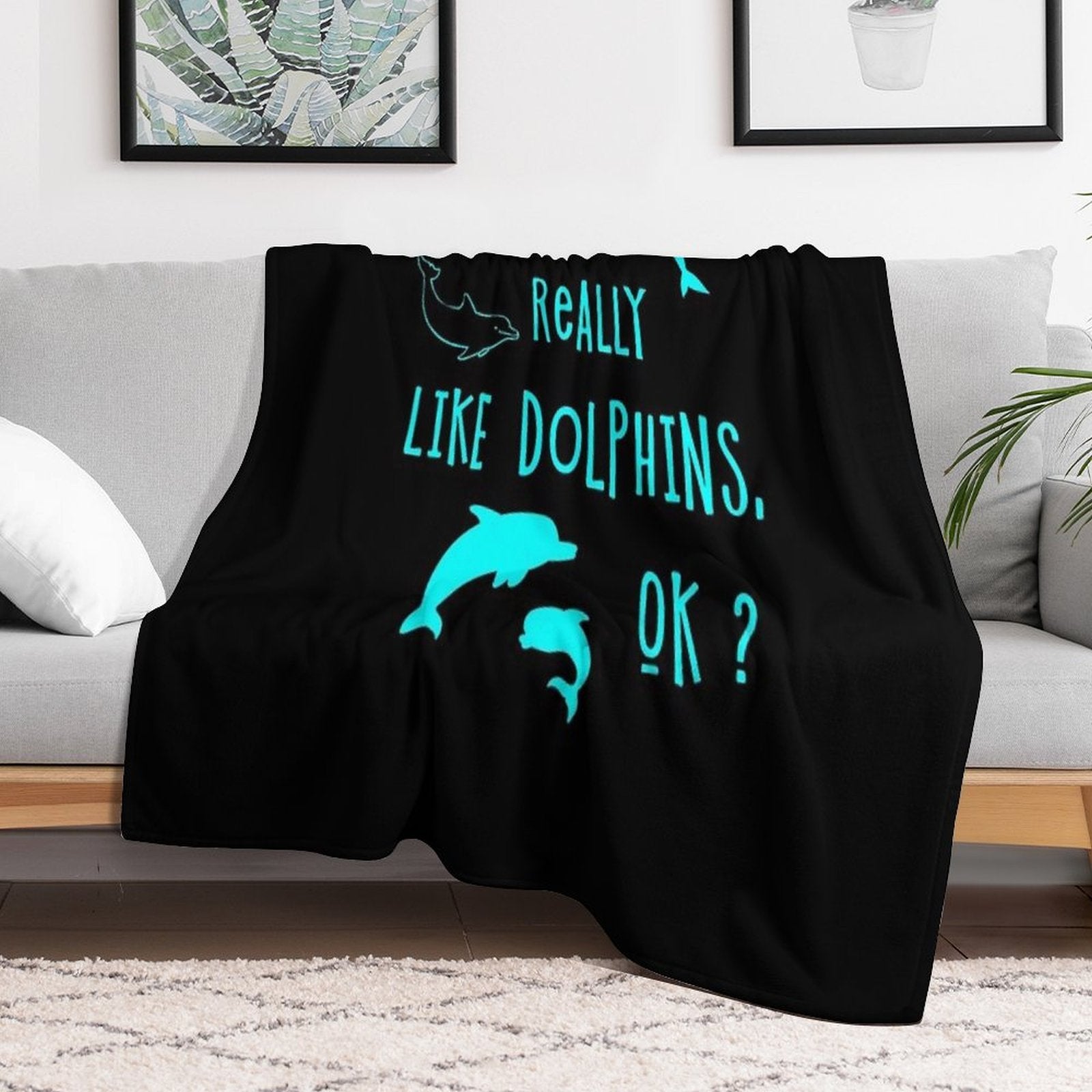I Just Really Like Dolphins, Ok Anti-pilling Throw Blanket