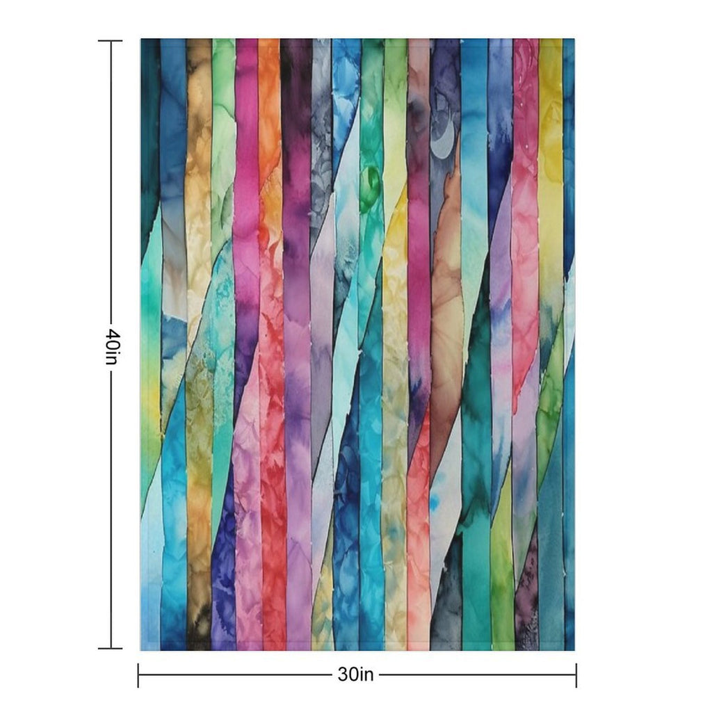 Abstract Stripes Plush Throw Blanket