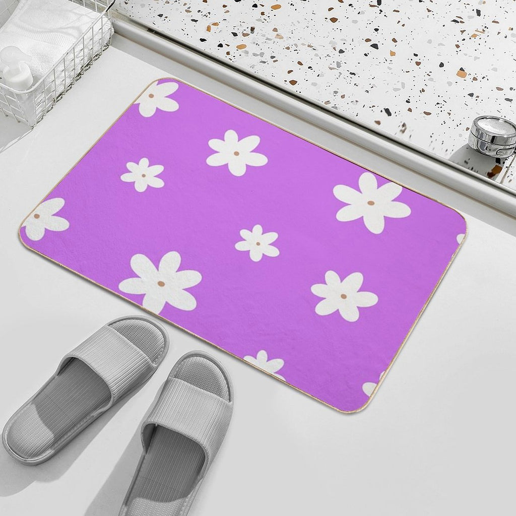 Simple Flowers Pattern  Pet-Safe Bath Mat