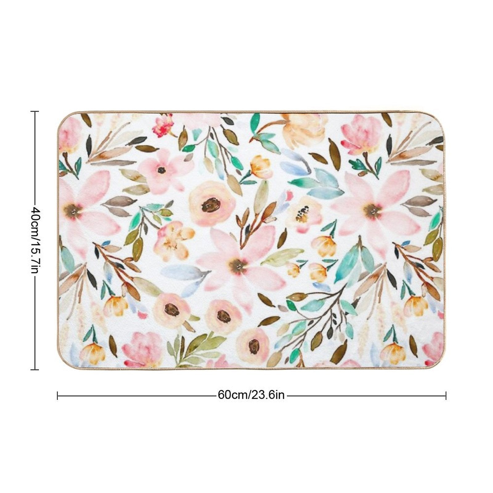 Botanical Floral  Fade-Resistant Bath Mat