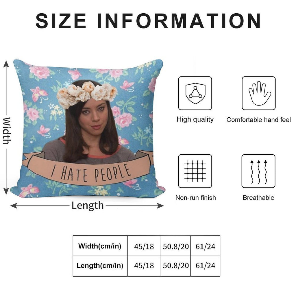 I Hate People - April Ludgate Soft Style Accent Throw Pillow