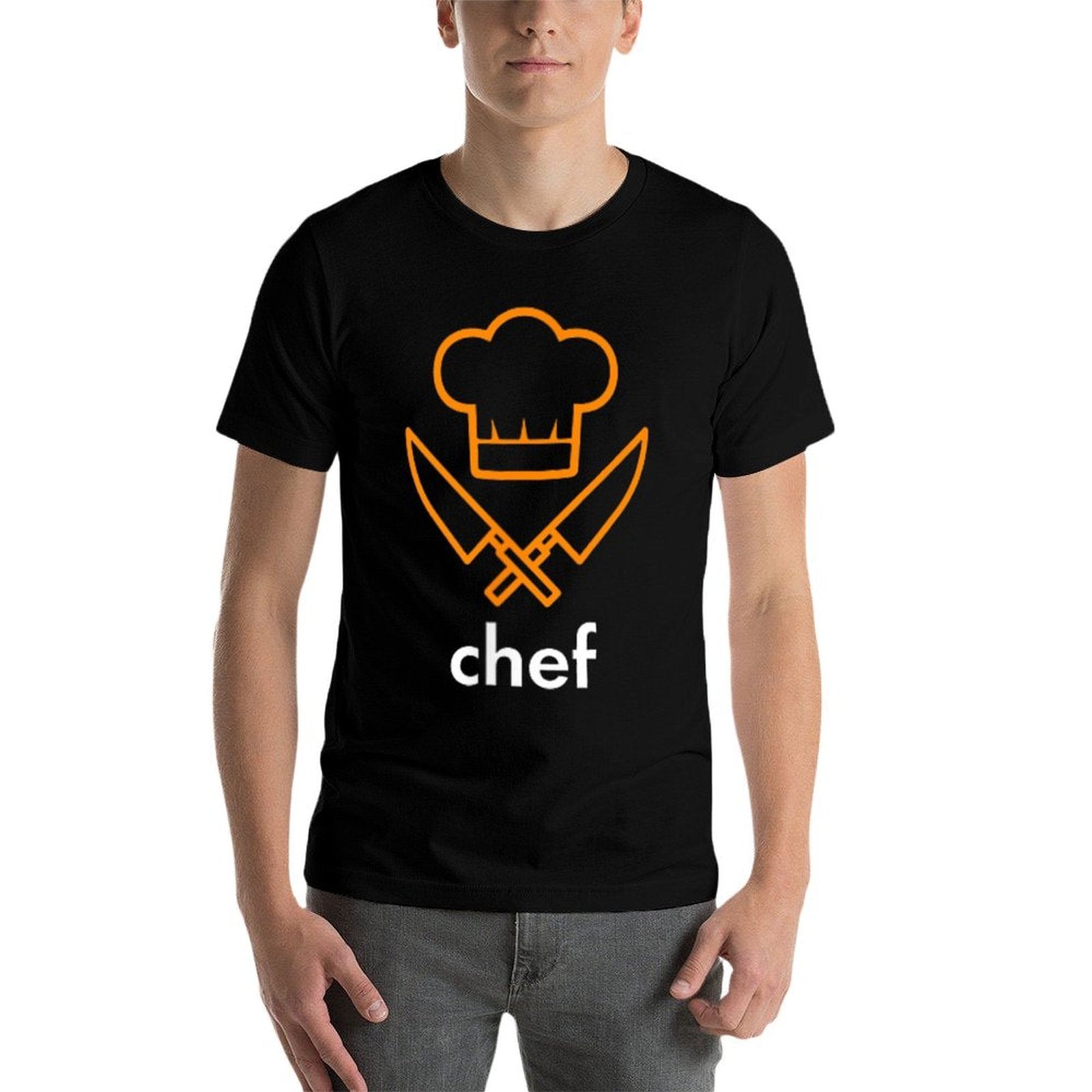 Chef Chest Pocket Knife T-shirt. Kitchen, Cooking, Food Tee  Fade-proof Color T-Shirt