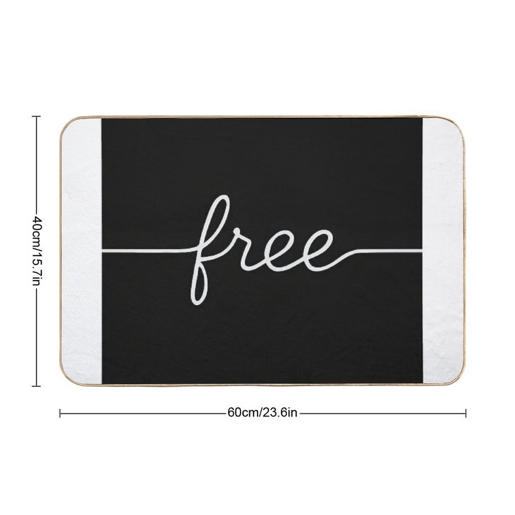 Line Shaped Into The Word Free  Absorbent Bath Mat