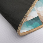 Modern Paper Cut Waves  Toxin-Free Bath Mat