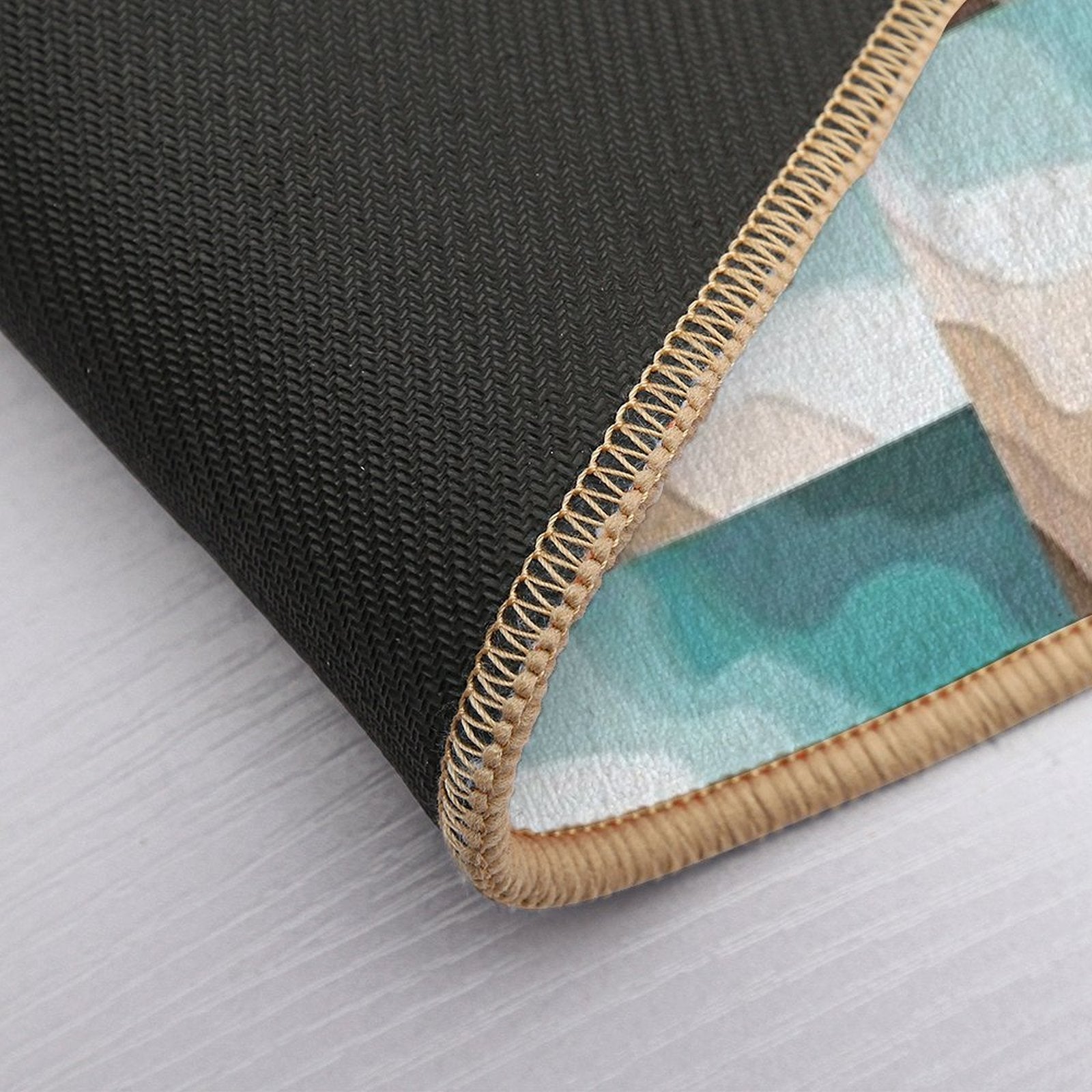 Modern Paper Cut Waves  Toxin-Free Bath Mat