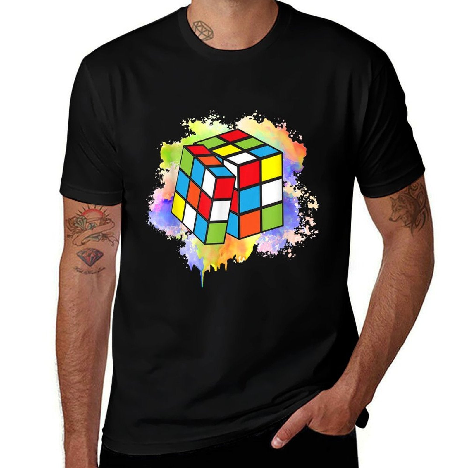 Cool Rubik Rubix Rubics Player Cube Lovers Women Men Boy Kid  Heathered Texture T-Shirt