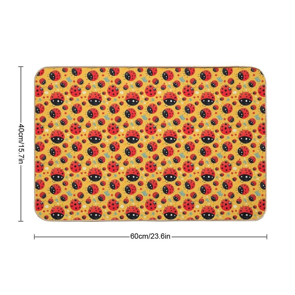 Lovely Ladybugs  Easy Maintenance Bath Mat