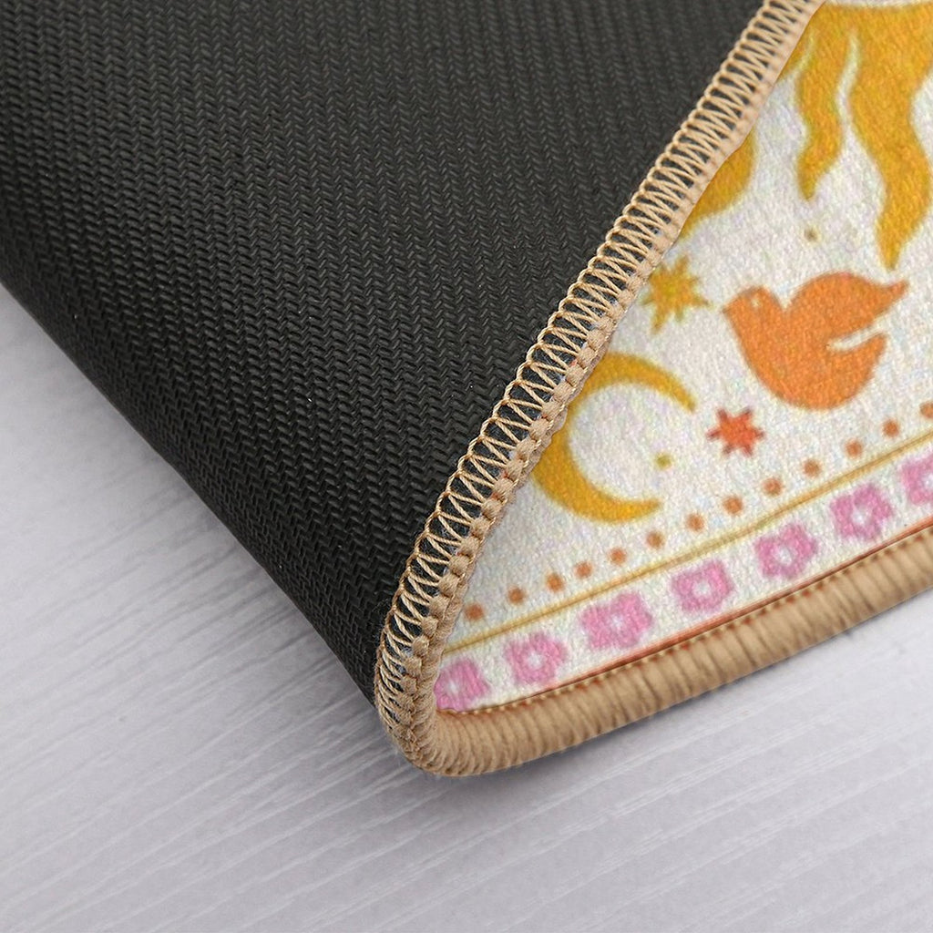 Big Sun Moon Birds And Stars  Slip-Resistant Bath Mat