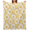Kawaii Egg Pattern Machine-washable Throw Blanket