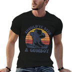 Vintage I Should Have Been A Cowboy Hat Western Life Country  Wrinkle-resistant T-Shirt