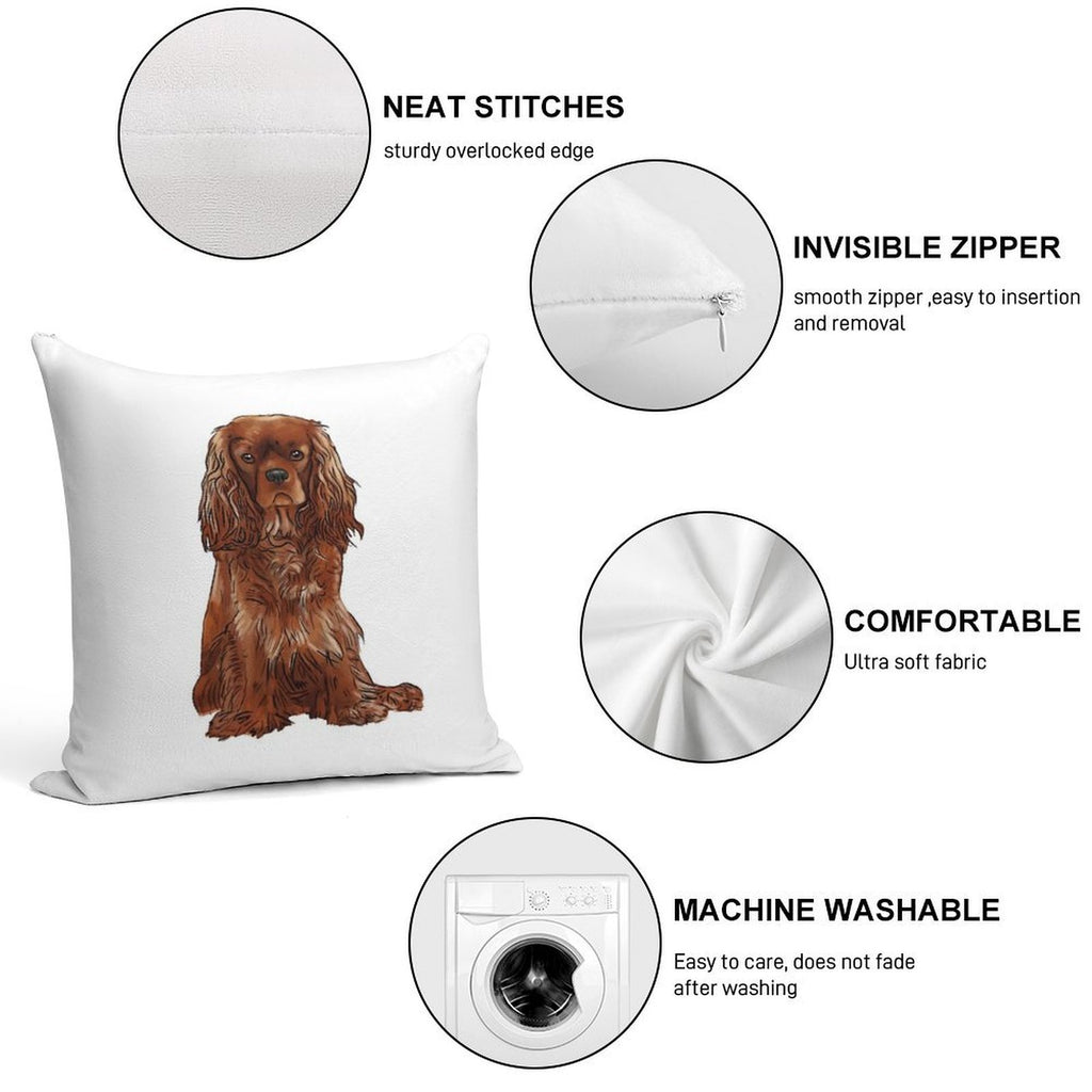 Cavalier King Charles Spaniel - Ruby Soft Shrink-Resistant Throw Pillow
