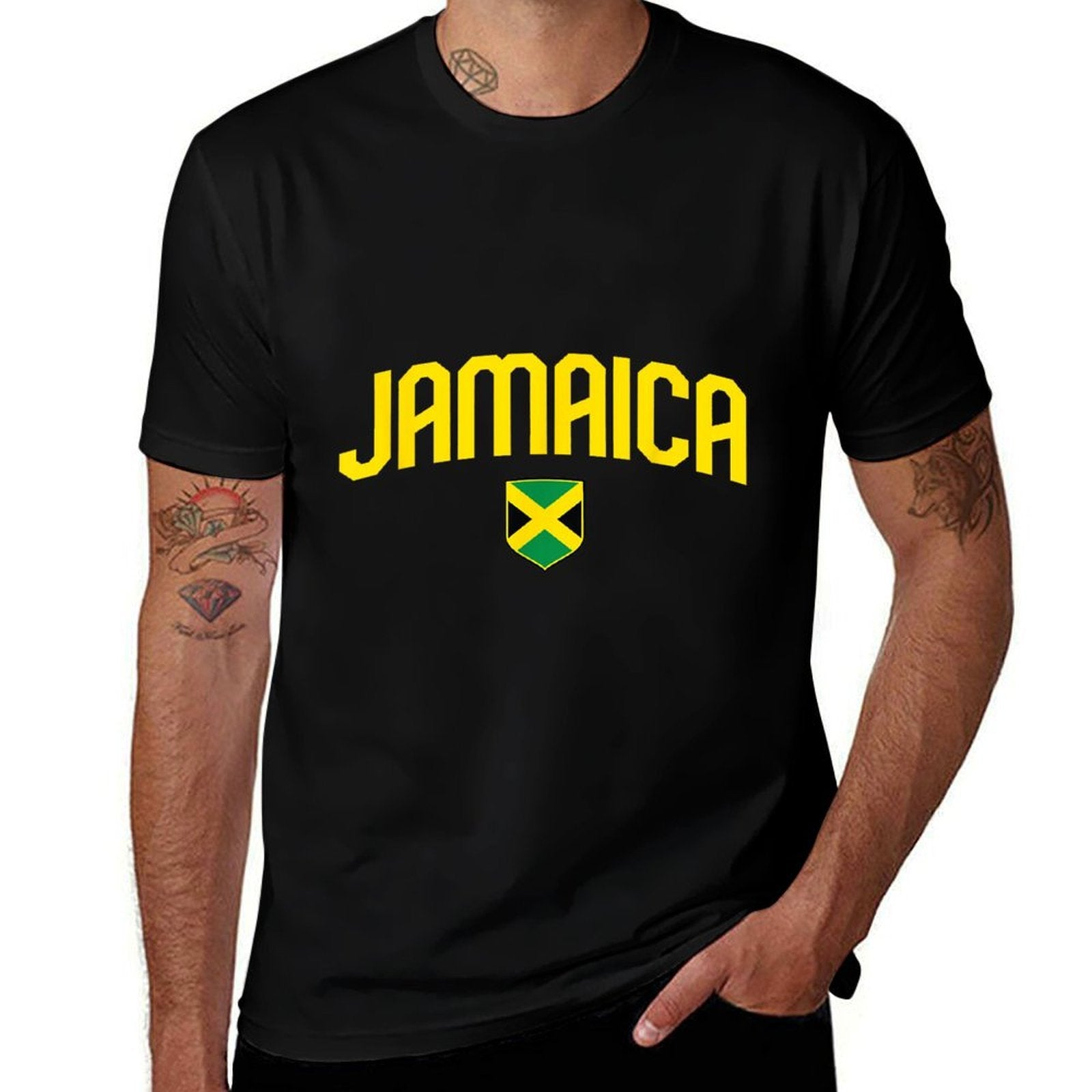 Jamaica Jamaican Vintage Athletic Throwback Souvenir  Tagless Design T-Shirt
