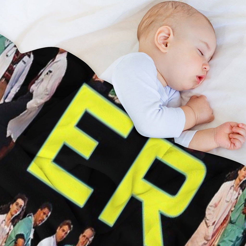 E.R. 90s CAST YOUNG GEORGE CLOONEY TRIBUTE Wrinkle-free Throw Blanket