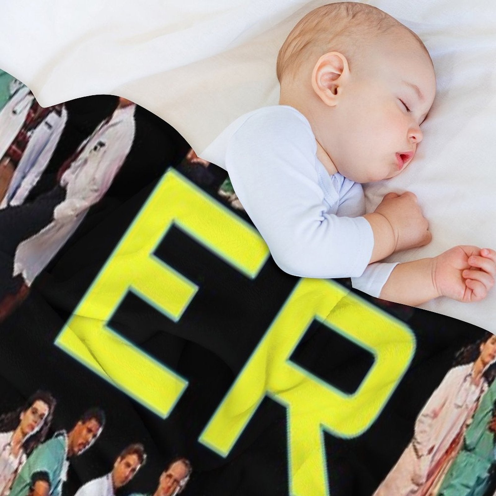 E.R. 90s CAST YOUNG GEORGE CLOONEY TRIBUTE Wrinkle-free Throw Blanket