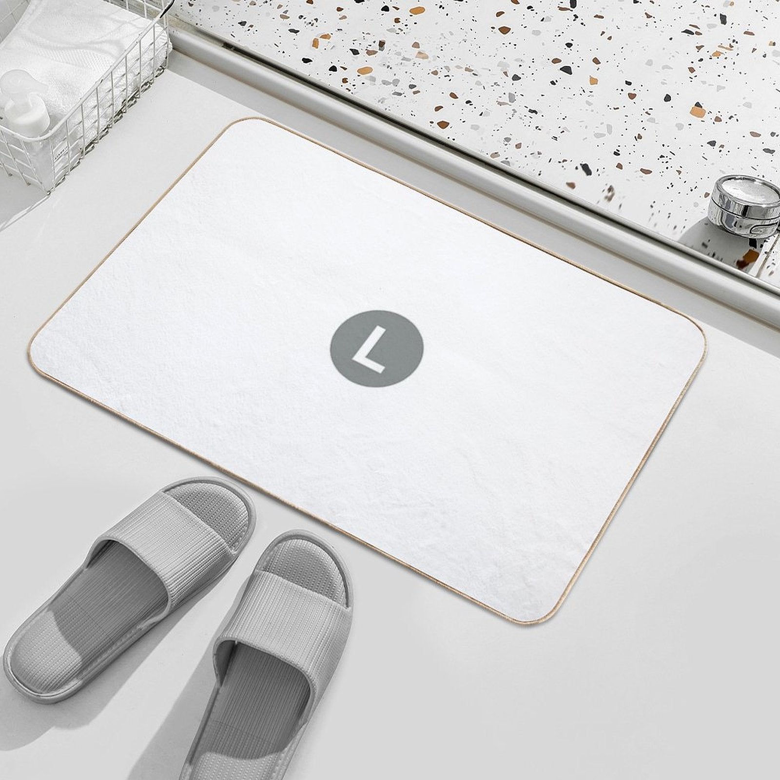 NYC L Train Subway Logo  Toxin-Free Bath Mat