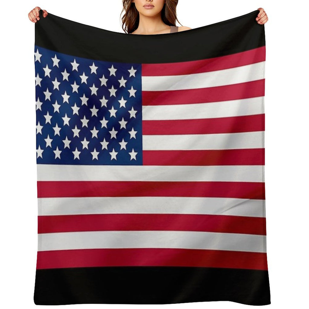 United States Flag Sustainable Throw Blanket