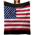 United States Flag Sustainable Throw Blanket