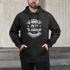 50th Birthday, Legendary Since 1971 Vintage Cotton-Polyester Blend Hoodie