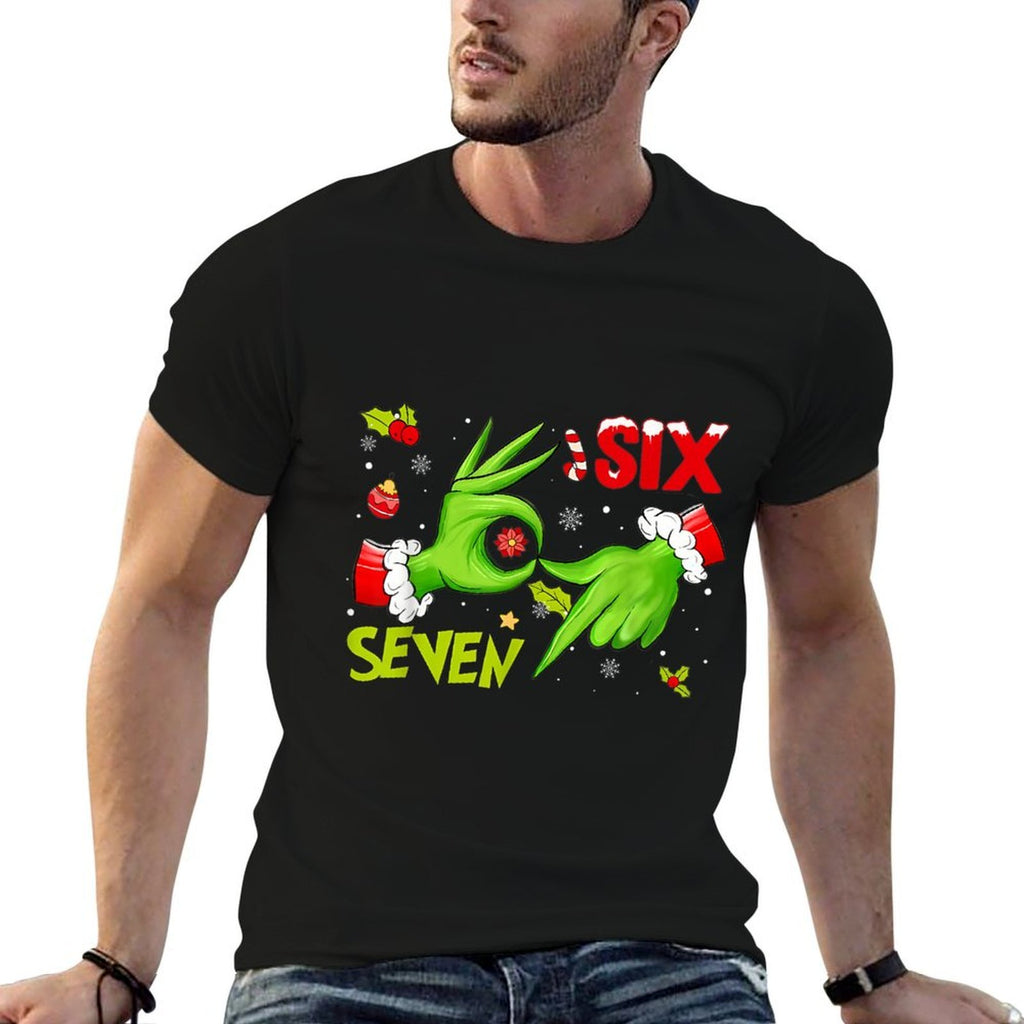 6 7 Six Seven Hand Gen Z Alpha Meme Slang Xmas Christmas Comfortable T-Shirt