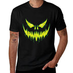 Scary Pumpkin Jack O Lantern Face Halloween Men Boys Kids  Rolled Sleeves T-Shirt