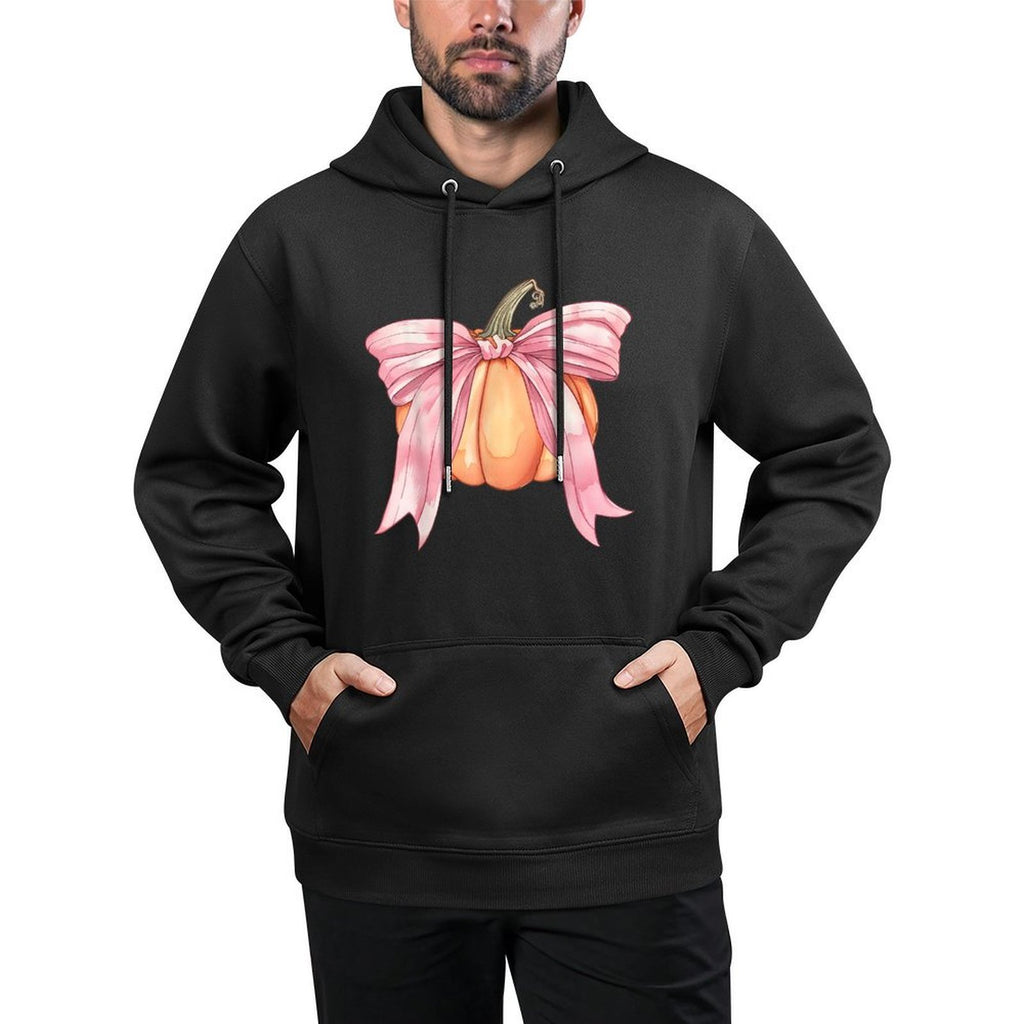 Coquette Autumn Pumpkin Pink Bow Girly Halloween Fall Women Shape Retention Hoodie