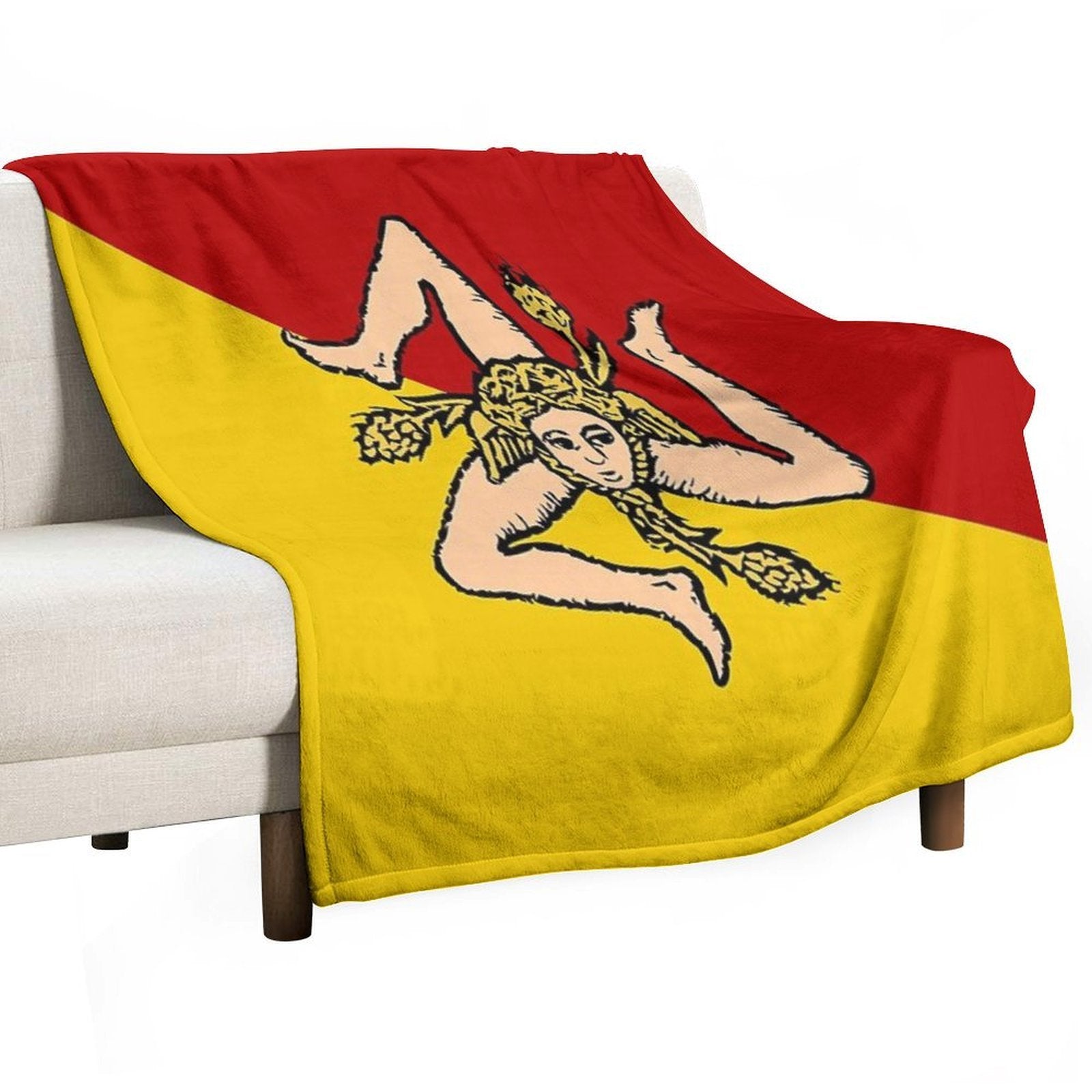 Sicilian Flag of Sicily Quick-dry Throw Blanket