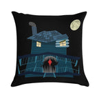 Monster House at Night Soft Easy Maintenance Throw Pillow