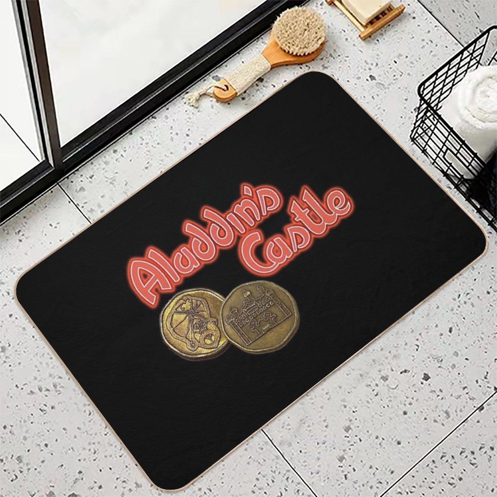 Aladdin's Castle Tokens  Absorbent Bath Mat