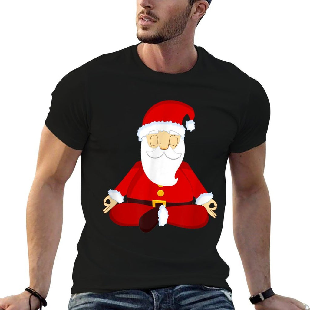 Funny Santa Claus Christmas Yoga Lotus Pose  Classic T-Shirt