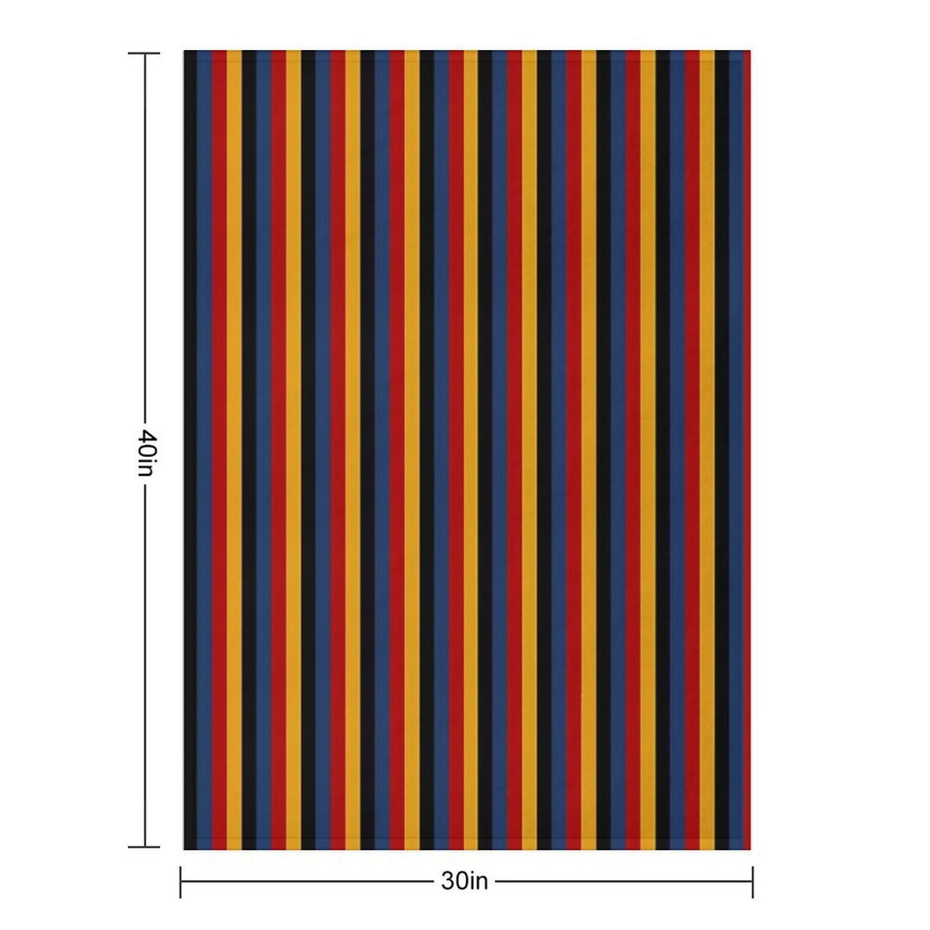 Retro Stripes Red Blue Yellow Black Pattern  Graphicly Pattern Premium Throw Blanket