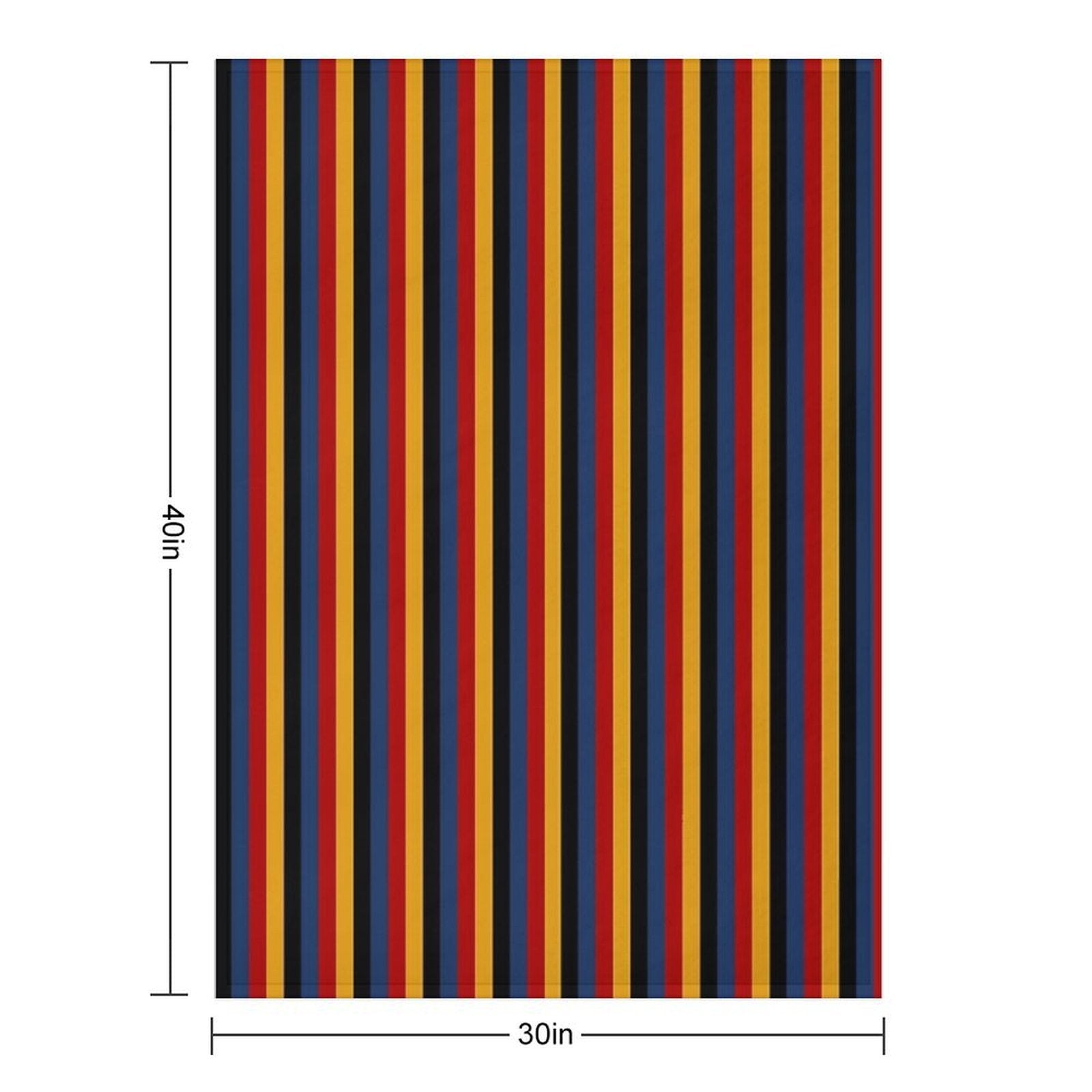Retro Stripes Red Blue Yellow Black Pattern  Graphicly Pattern Premium Throw Blanket