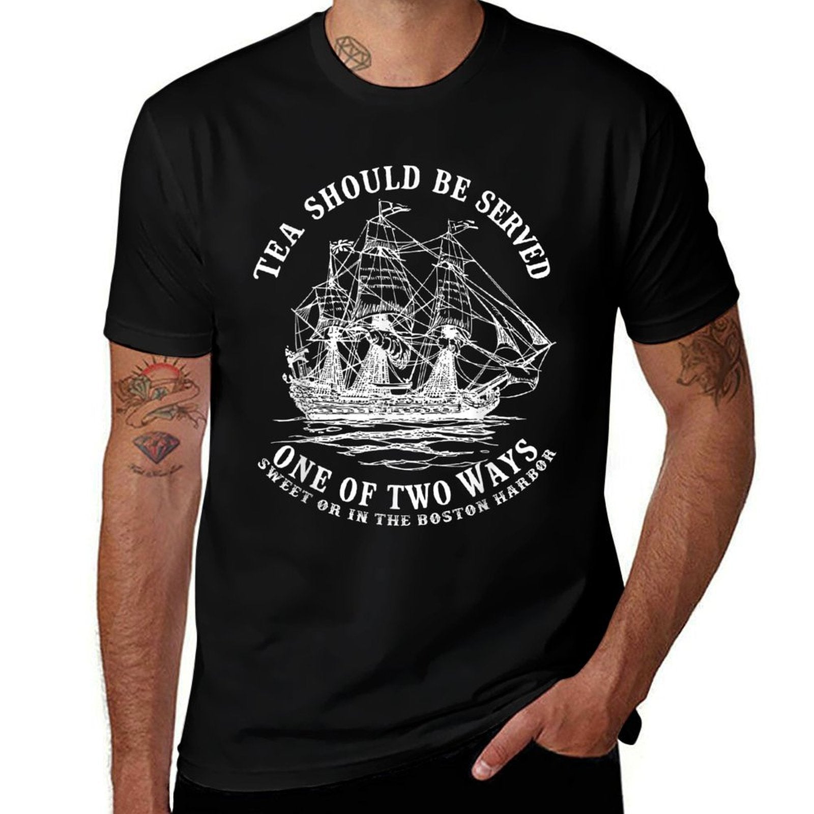 Tea Should Be Served One of Two Ways Sweet Or in The Harbor  Eco-friendly Material T-Shirt