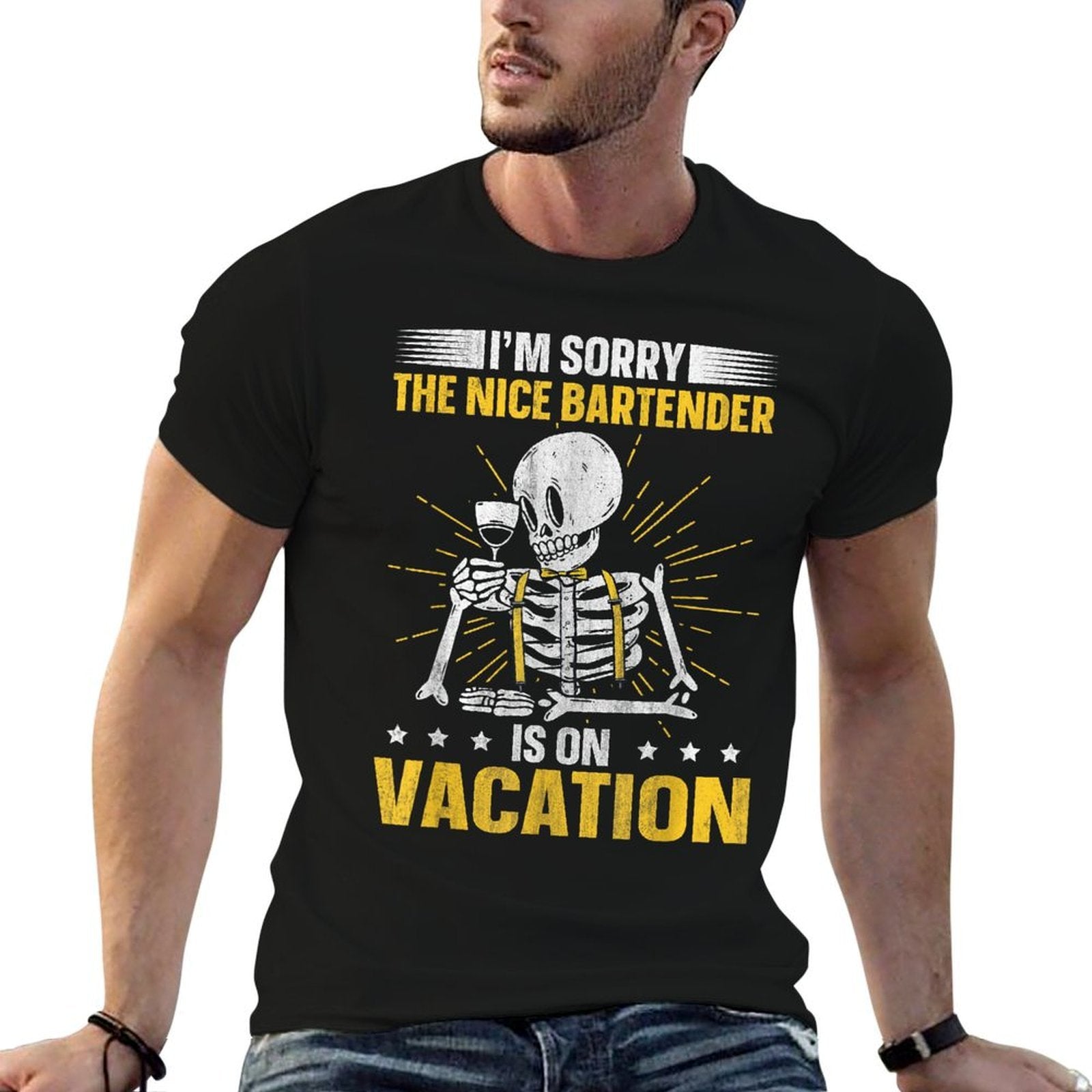 Im Sorry The Nice Bartender Is On Vacation Funny Bartender  Breathable T-Shirt