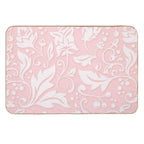 Pink Flower Print Botanical Floral Pattern  Toxin-Free Bath Mat
