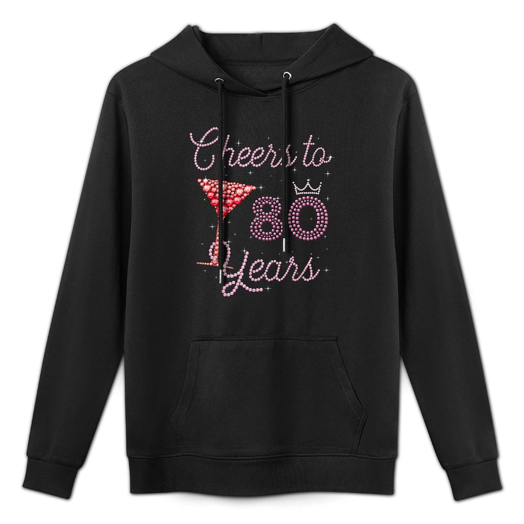 Cheers To 80 Years 80th Birthday 80 Years Old Bday Kangaroo Pocket Hoodie