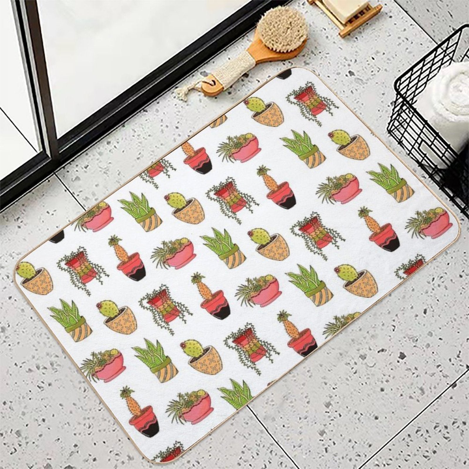 Colourful Succulents Red Filter  Toxin-Free Bath Mat