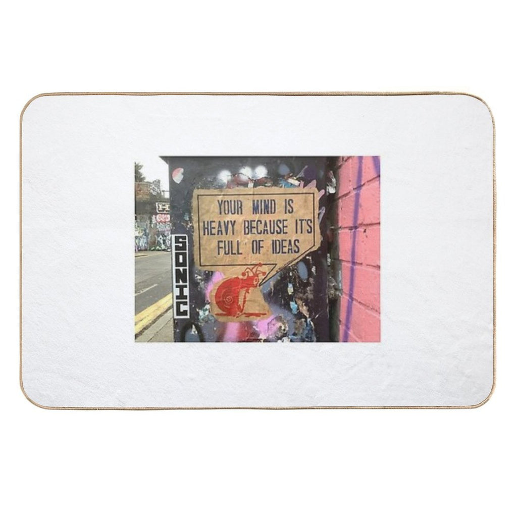 Your Mind Is Heavy with Ideas  Repositionable Bath Mat