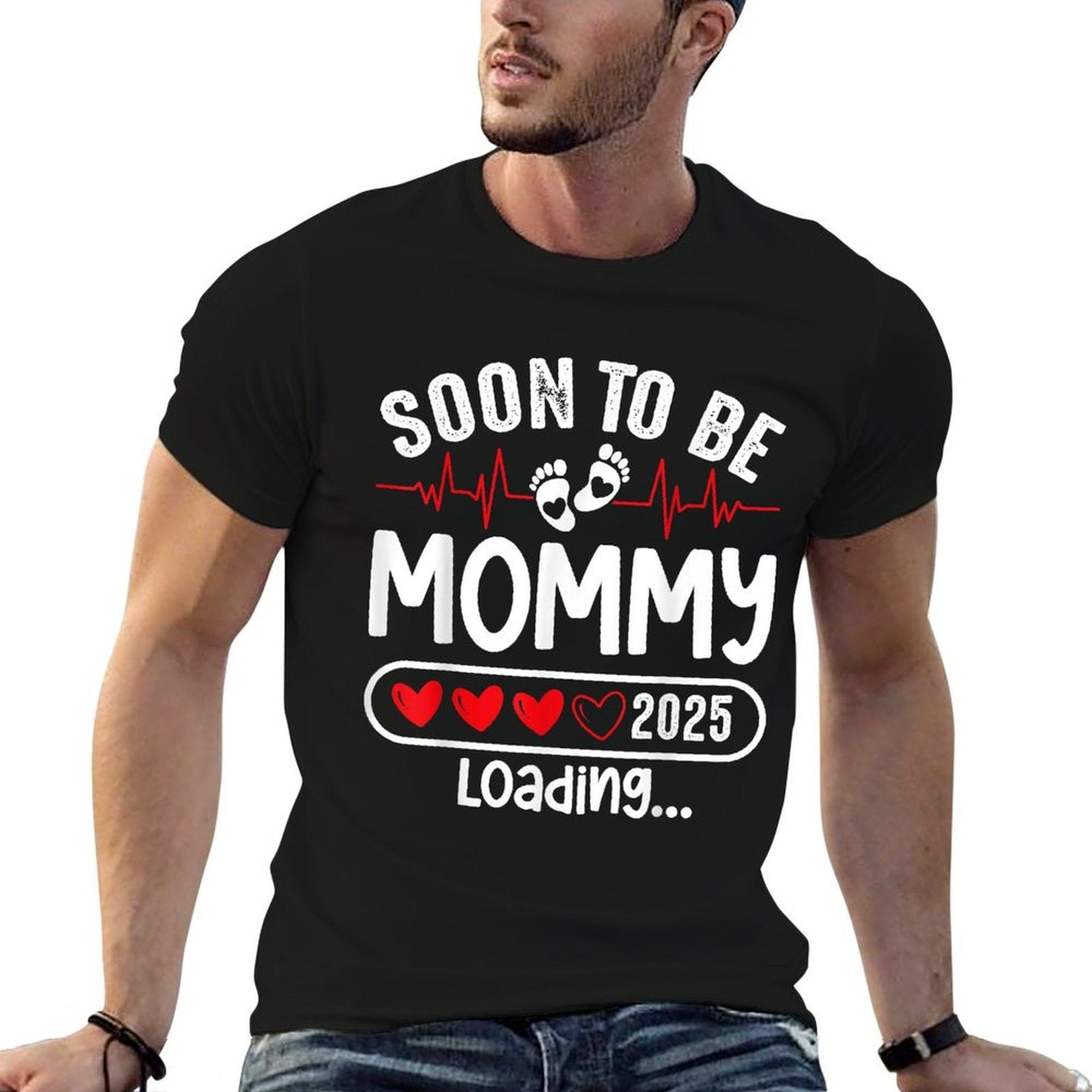 Soon To Be Mommy 2025 Mom Est 2025 Loading Promoted to Mommy  Lightweight T-Shirt