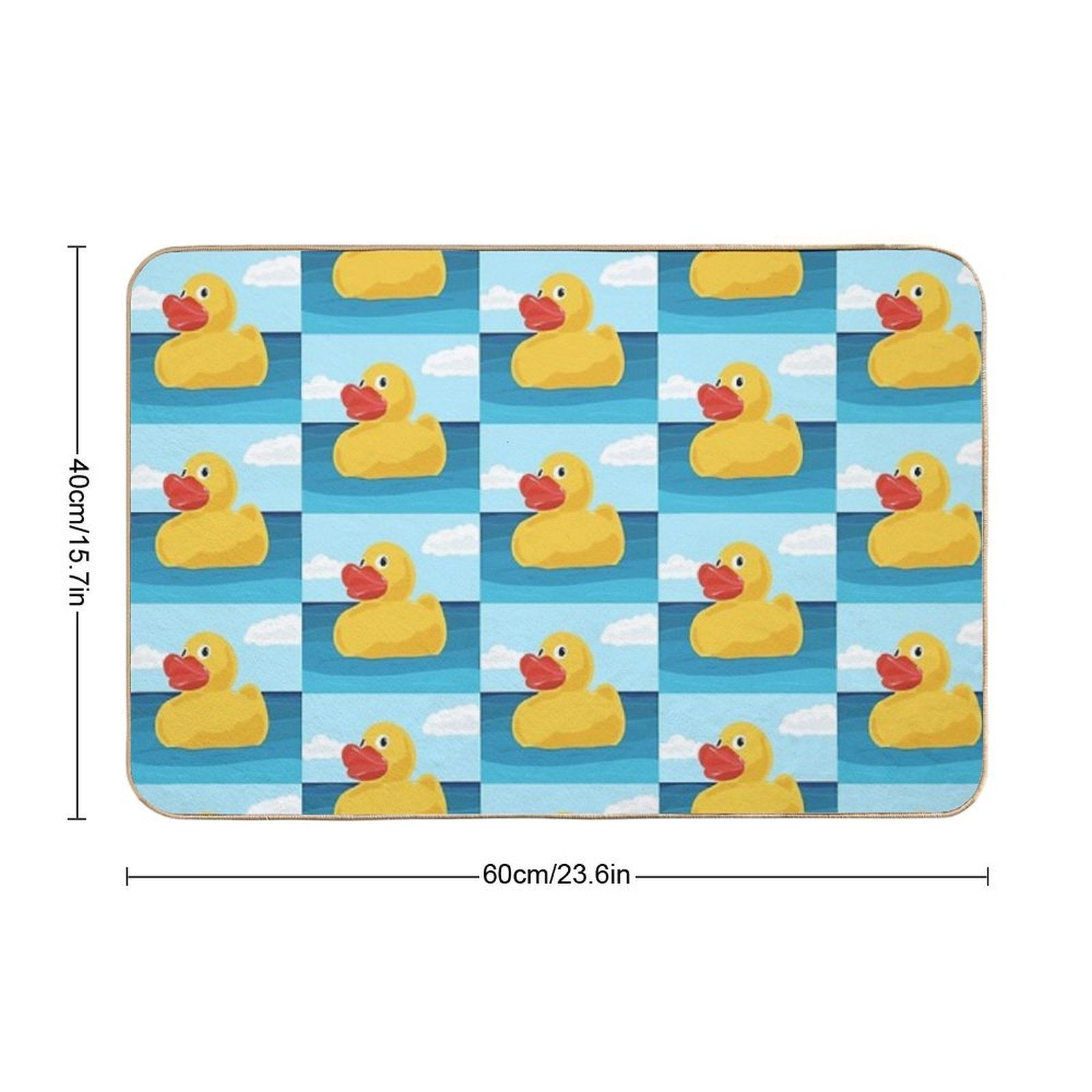Yellow Rubber Duck  Easy Maintenance Bath Mat